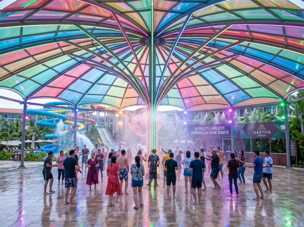 Rain Dance under World Largest Umbrella
